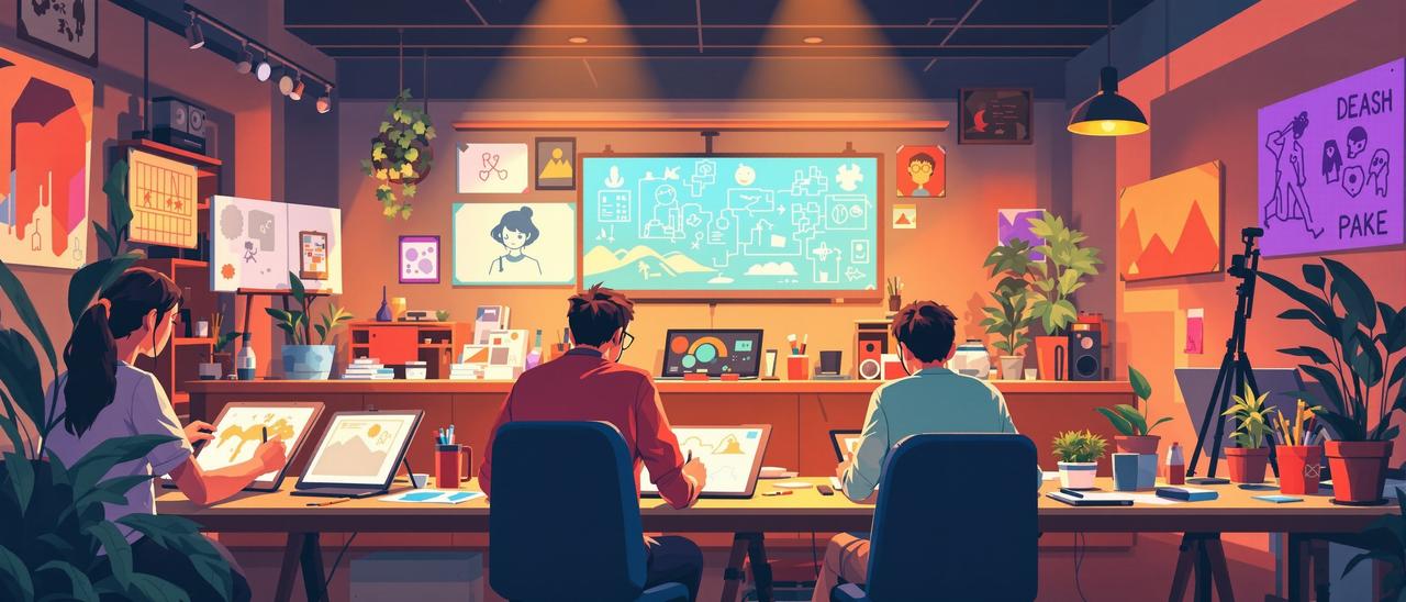 免费短剧创作团队工作场景